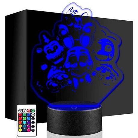 LAMPKA NOCNA LED FNAF GRA KOMPUTEROWA 3D + PILOT prezent URODZINY statuetka