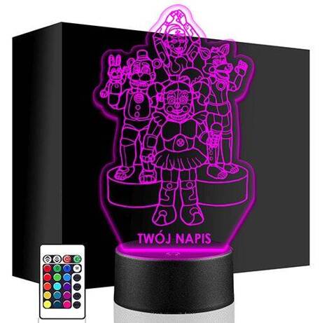 LAMPKA NOCNA LED FNAF GRA KOMPUTEROWA 3D + PILOT prezent URODZINY statuetka