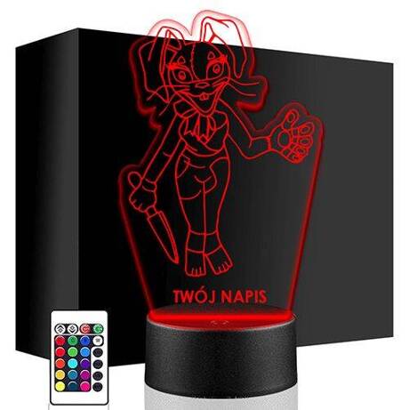 LAMPKA NOCNA LED FNAF VANNY GRA 3D + PILOT prezent URODZINY statuetka