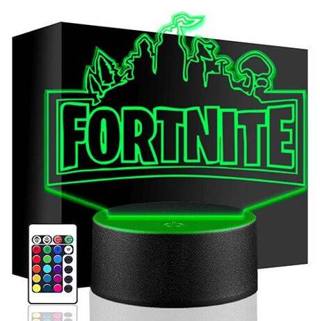 LAMPKA NOCNA LED FORTNITE GRA 3D + PILOT prezent URODZINY statuetka