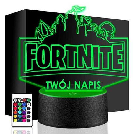 LAMPKA NOCNA LED FORTNITE GRA 3D + PILOT prezent URODZINY statuetka