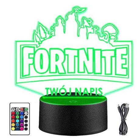 LAMPKA NOCNA LED FORTNITE GRA 3D + PILOT prezent URODZINY statuetka