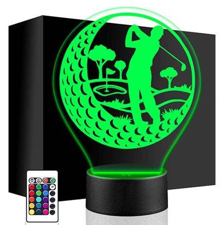 LAMPKA NOCNA LED GOLF GOLFISTA 3D + PILOT prezent URODZINY statuetka