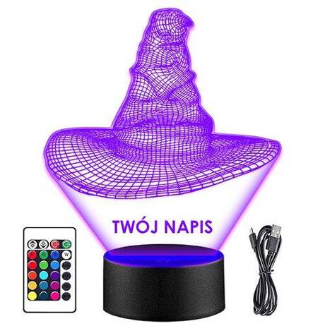 LAMPKA NOCNA LED HARRY POTTER TIARA 3D + PILOT prezent URODZINY statuetka