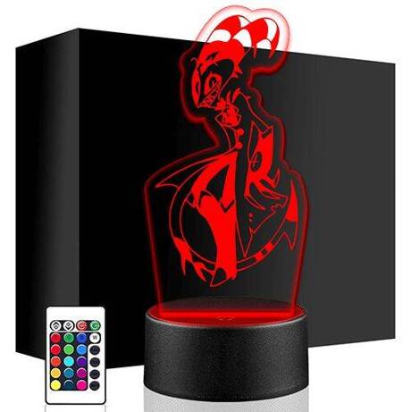 LAMPKA NOCNA LED HAZBIN HOTEL BLITZO 3D + PILOT prezent URODZINY statuetka