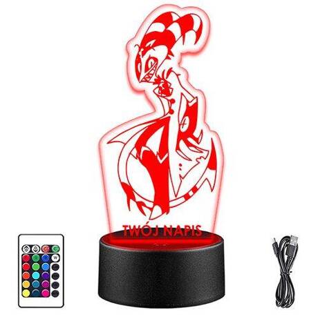 LAMPKA NOCNA LED HAZBIN HOTEL BLITZO 3D + PILOT prezent URODZINY statuetka