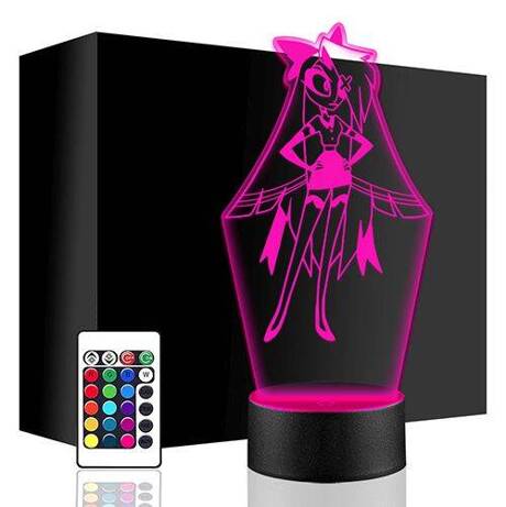 LAMPKA NOCNA LED HAZBIN HOTEL VAGGIE 3D + PILOT prezent URODZINY statuetka