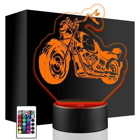 LAMPKA NOCNA LED KAWASAKI MOTOCYKL 3D + PILOT prezent URODZINY statuetka