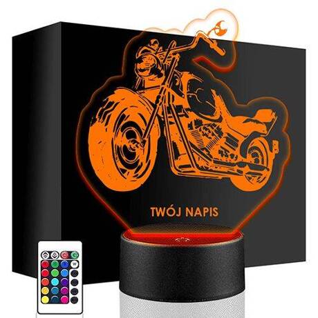 LAMPKA NOCNA LED KAWASAKI MOTOCYKL 3D + PILOT prezent URODZINY statuetka