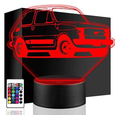 LAMPKA NOCNA LED MALUCH AUTO AUTKO 3D + PILOT prezent URODZINY statuetka