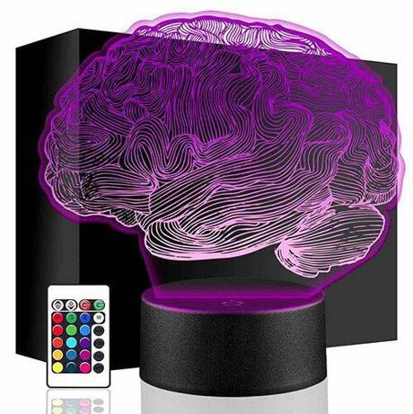 LAMPKA NOCNA LED MÓZG SYNAPSA NEURON 3D + PILOT prezent URODZINY statuetka