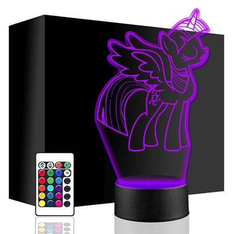 LAMPKA NOCNA LED MY LITTLE PONY KUCYK 3D +PILOT prezent URODZINY statuetka