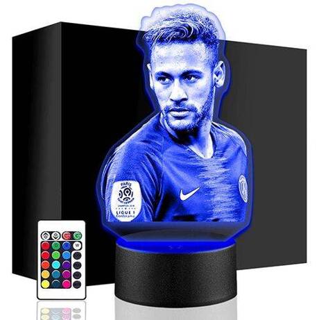 LAMPKA NOCNA LED NEYMAR BRAZYLIA 3D + PILOT prezent URODZINY statuetka