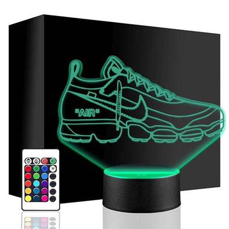 LAMPKA NOCNA LED NIKE AIR BUTY 3D + PILOT prezent URODZINY statuetka