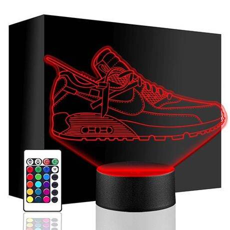 LAMPKA NOCNA LED NIKE AIR MAX BUTY 3D + PILOT prezent URODZINY statuetka