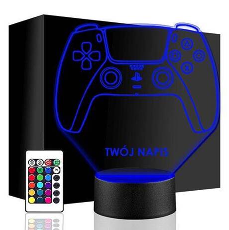 LAMPKA NOCNA LED PAD PLAYSTATION GRA 3D + PILOT prezent URODZINY statuetka