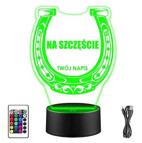 LAMPKA NOCNA LED PODKOWA KOWAL 3D + PILOT prezent URODZINY statuetka