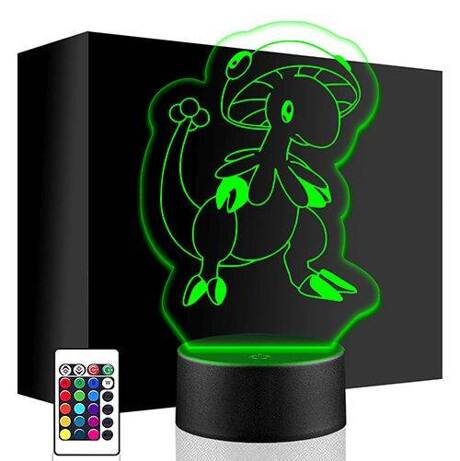 LAMPKA NOCNA LED POKEMON BRELOOM 3D + PILOT prezent URODZINY statuetka