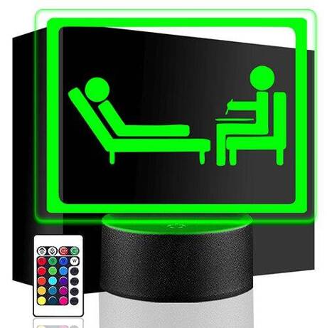 LAMPKA NOCNA LED PSYCHOLOGIA 3D + PILOT prezent URODZINY statuetka