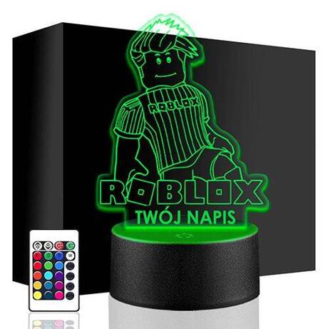 LAMPKA NOCNA LED ROBLOX GRA 3D + PILOT prezent URODZINY statuetka