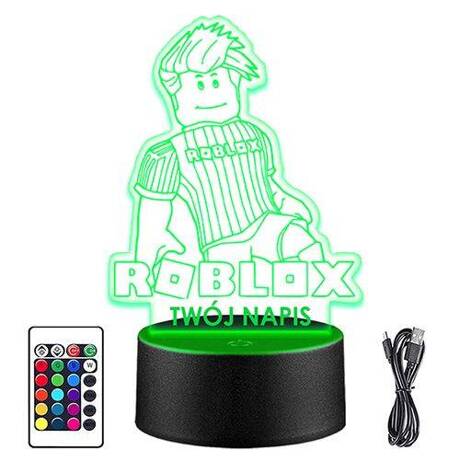 LAMPKA NOCNA LED ROBLOX GRA 3D + PILOT prezent URODZINY statuetka