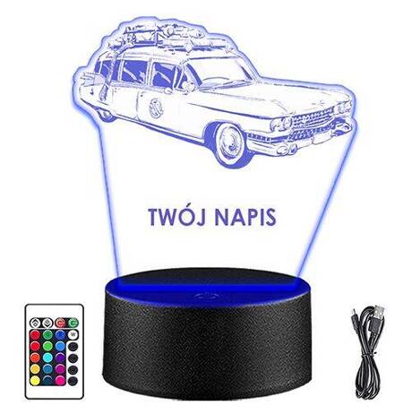 LAMPKA NOCNA LED SAMOCHÓD AUTO AUTKO 3D + PILOT prezent URODZINY statuetka