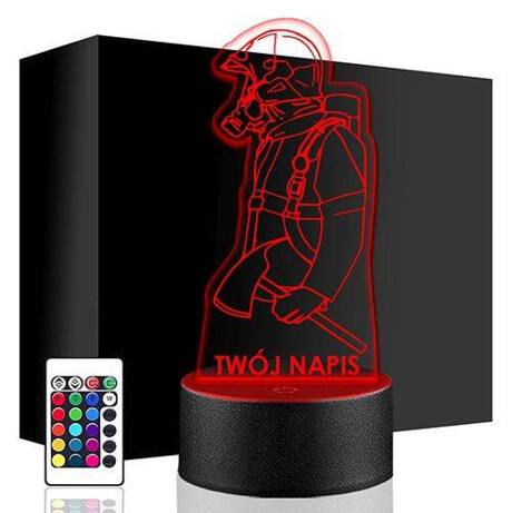 LAMPKA NOCNA LED STRAŻ POŻARNA STRAŻAK 3D +PILOT prezent URODZINY statuetka