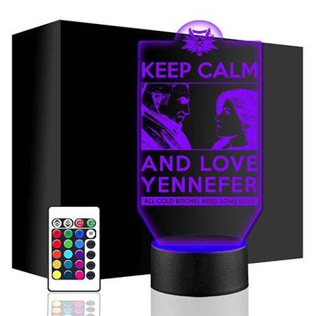 LAMPKA NOCNA LED WIEDŹMIN YENNEFER 3D + PILOT prezent URODZINY statuetka