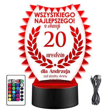 LAMPKA NOCNA LED prezent NA URODDZINY 18 20 30 40 50 60 KOLEŻANKI KOLEGI