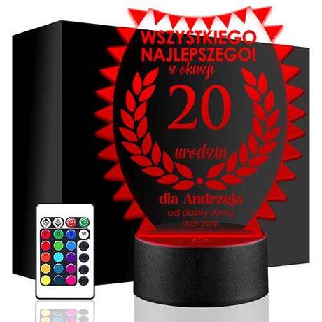 LAMPKA NOCNA LED prezent NA URODDZINY 18 20 30 40 50 60 KOLEŻANKI KOLEGI