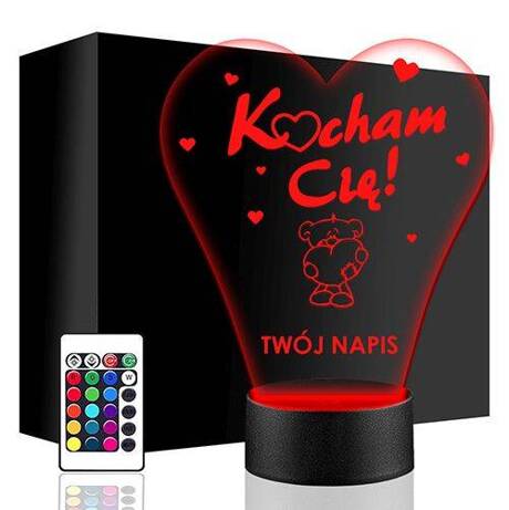 LAMPKA NOCNA LED prezent NA WALENTYNKI DZIEŃ KOBIET MIŚ SERCE KOCHAM CIĘ