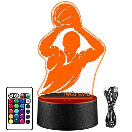 LAMPKA NOCNA MICHAEL JORDAN KOSZYKARZ NBA 3D LED + PILOT prezent URODZINY