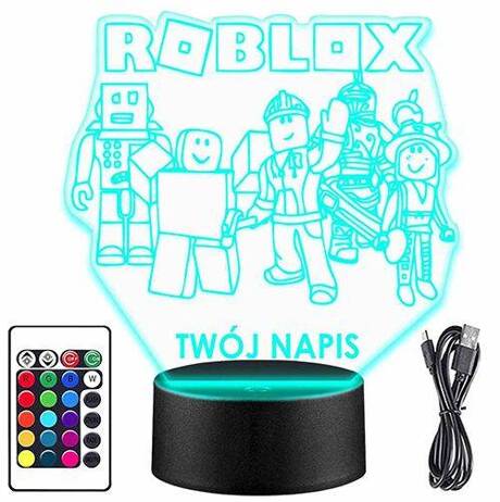 LAMPKA NOCNA ROBLOX + PILOT prezent URODZINY statuetka LED na biurko