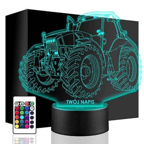 LAMPKA NOCNA Traktor Farma Ciągnik 3D LED + PILOT prezent URODZINY