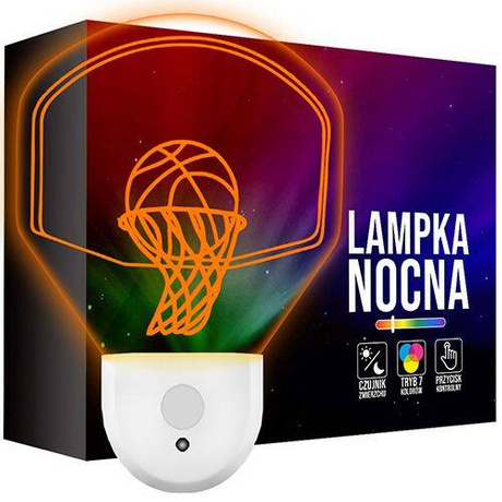 Lampka Nocna LED dla Dzieci KOSZYKÓWKA NBA do kontaktu gniazdka CZUJNIK