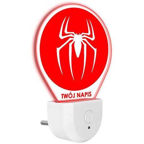 Lampka Nocna LED dla Dzieci SPIDER-MAN PAJĄK do kontaktu gniazdka CZUJNIK