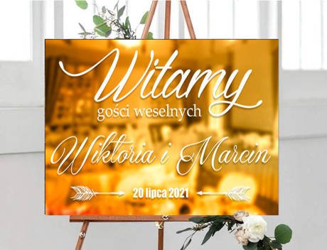 TABLICA WITAMY GOŚCI WESELNYCH NAPIS LUSTRZANA